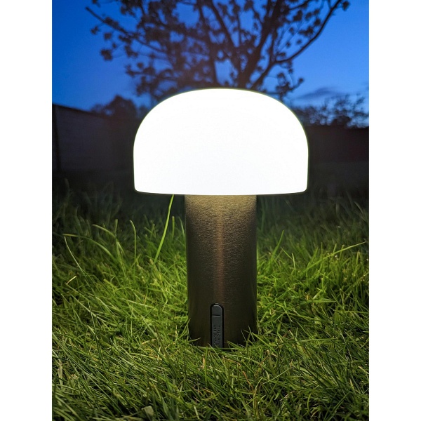 Lampa ogrodowa LED Soham nowoczesna miedziano-biała IP44 na taras USB ( Rozmiar: uniwersalny )