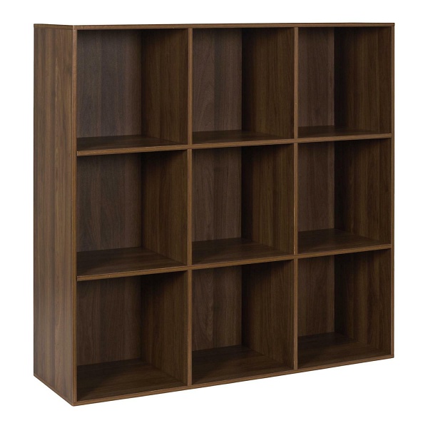 Regał na książki Tiffany 9 półek orzech ciemny do salonu Intesi ( Rozmiar: uniwersalny )