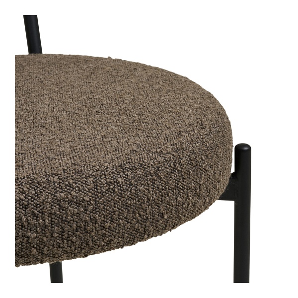 Krzesło Badalona tapicerowane bouclé brązowe do jadalni i salonu ( Rozmiar: uniwersalny )