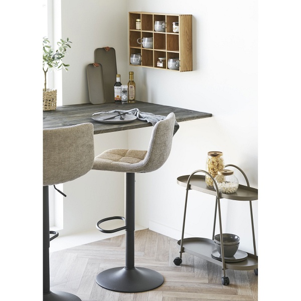 Hoker Middelfart szary obrotowy z oparciem do kuchni regulowany ( Rozmiar: uniwersalny )