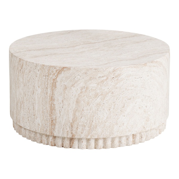 Stolik kawowy Bonn 75 cm okrągły beżowy nowoczesny do salonu ( Rozmiar: uniwersalny )