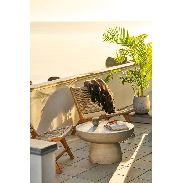 Stolik kawowy Bonnet okrągły szary 70 cm nowoczesny do salonu ( Rozmiar: uniwersalny )