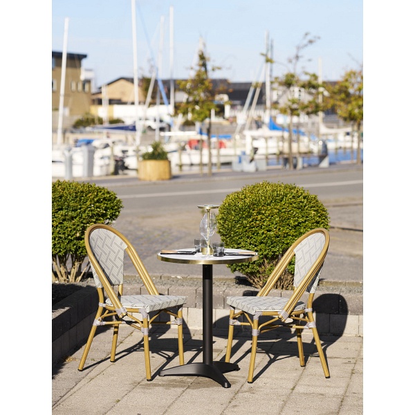 Stół bistro House Nordic biały marmur glamour okrągły do jadalni ( Rozmiar: uniwersalny )