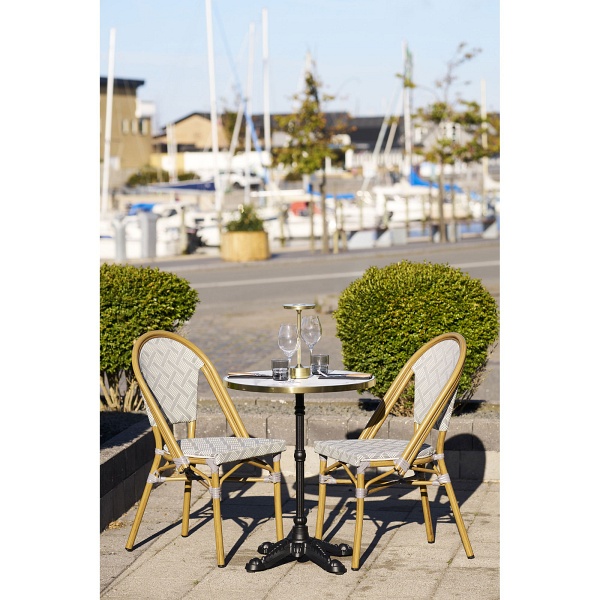 Stół bistro House Nordic okrągły biały marmur glamour do jadalni ( Rozmiar: uniwersalny )