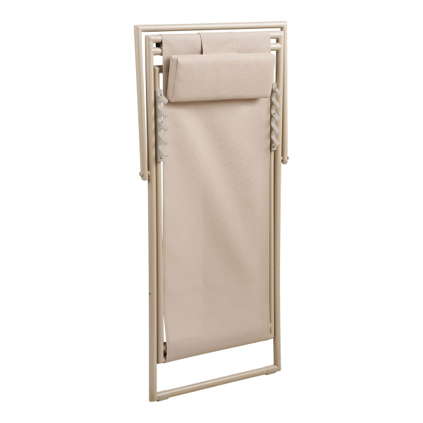 Krzesło plażowe Curtis taupe leżak plażowy składany z regulowanym oparciem ( Rozmiar: uniwersalny )