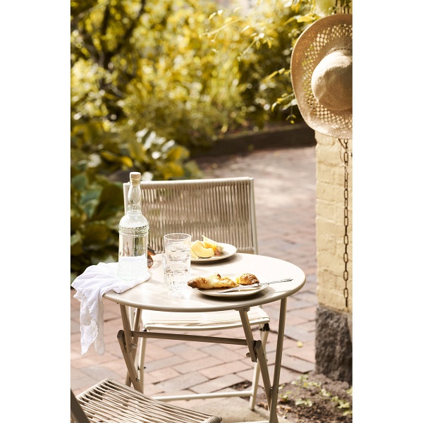 Zestaw mebli ogrodowych Arcas bistro taupe metalowy na taras 2 krzesła i stół ( Rozmiar: uniwersalny )