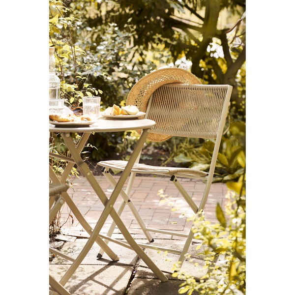 Zestaw mebli ogrodowych Arcas bistro taupe metalowy na taras 2 krzesła i stół ( Rozmiar: uniwersalny )