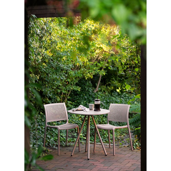 Stół Barletta bistro okrągły taupe 70 cm do ogrodu i na taras ( Rozmiar: uniwersalny )