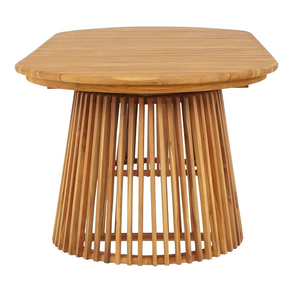 Stół do jadalni Berja owalny 200x90 z drewna tekowego naturalny ( Rozmiar: uniwersalny )