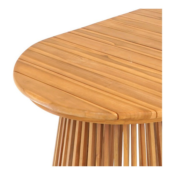 Stół do jadalni Berja owalny 200x90 z drewna tekowego naturalny ( Rozmiar: uniwersalny )