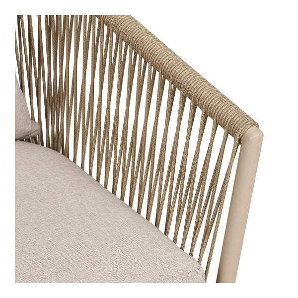 Krzesło Salerno piaskowe z poduszką metalowe do jadalni i tarasu ( Rozmiar: uniwersalny )