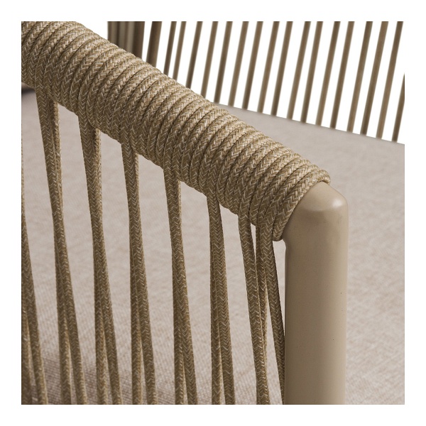 Krzesło Salerno piaskowe z poduszką metalowe do jadalni i tarasu ( Rozmiar: uniwersalny )