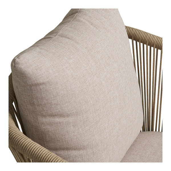 Krzesło Salerno piaskowe z poduszką metalowe do jadalni i tarasu ( Rozmiar: uniwersalny )