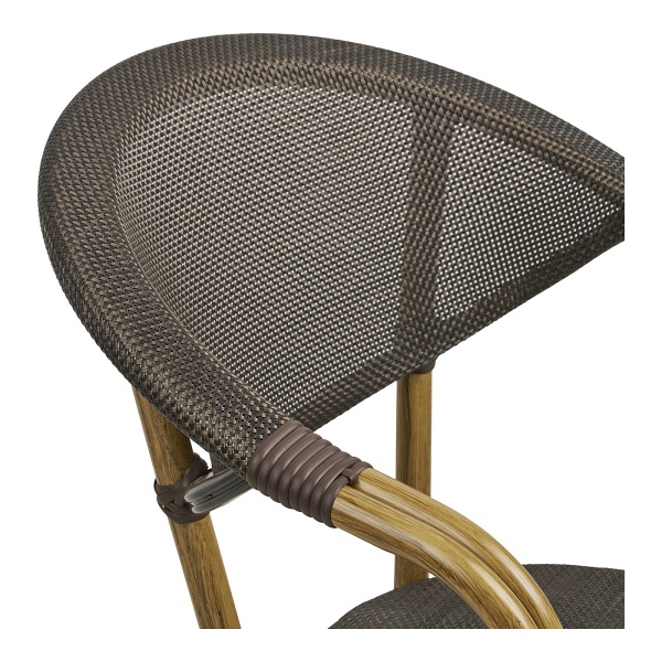 Krzesło Calda boho ciemnobrązowe z podłokietnikami do jadalni i tarasu ( Rozmiar: uniwersalny )