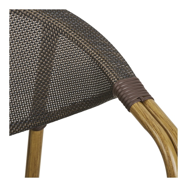 Krzesło Calda boho ciemnobrązowe z podłokietnikami do jadalni i tarasu ( Rozmiar: uniwersalny )