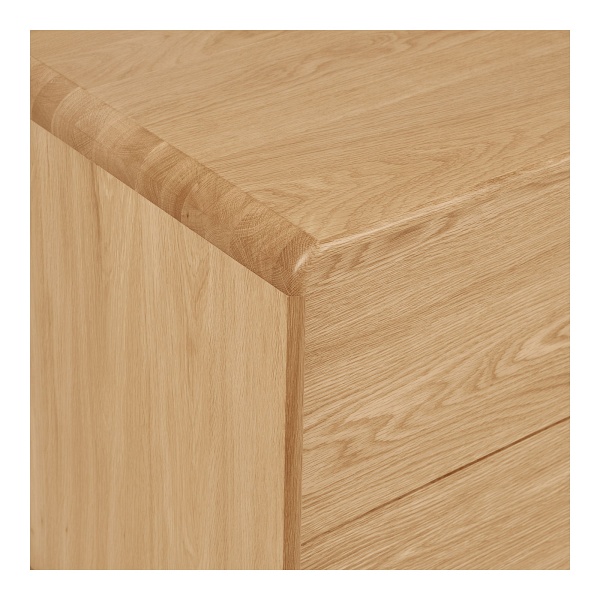 Komoda Darwin dąb naturalny 180 cm ryflowana na nóżkach do salonu ( Rozmiar: uniwersalny )