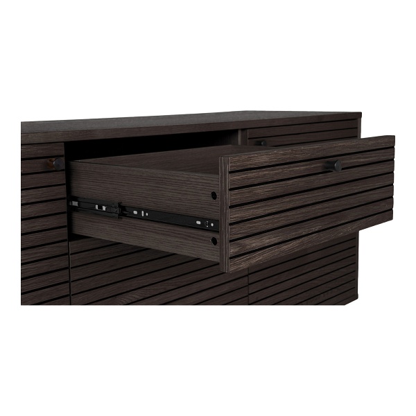 Komoda Kyoto fornir dębowy dymiony ryflowana 150 cm do salonu ( Rozmiar: uniwersalny )