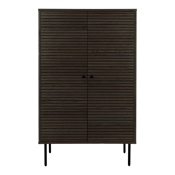 Komoda Kyoto wysoka skandynawska ryflowana dębowa do salonu 80 cm ( Rozmiar: uniwersalny )