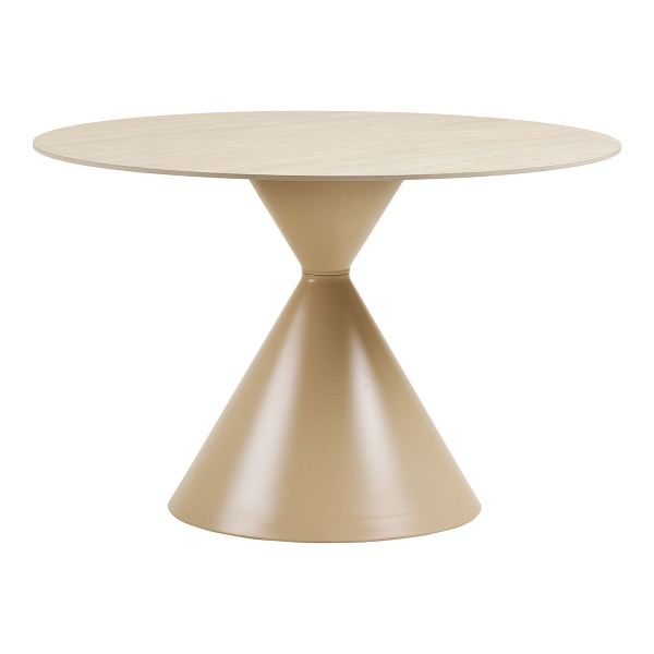 Stół okrągły Annecy 120 cm do jadalni nowoczesny trawertyn piaskowy ( Rozmiar: uniwersalny )