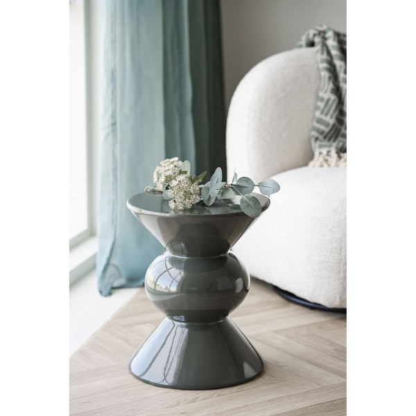 Stolik kawowy Rosolina zielony okrągły nowoczesny do salonu ( Rozmiar: uniwersalny )