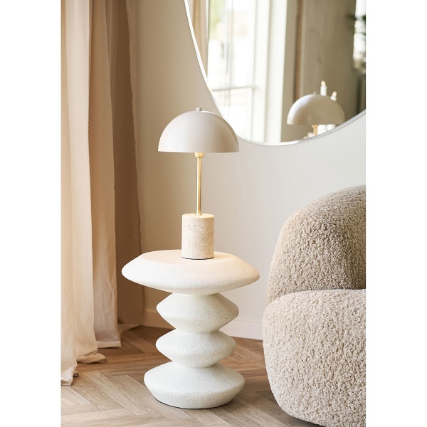 Stolik kawowy Blackburn okrągły biały nowoczesny do salonu 43 cm ( Rozmiar: uniwersalny )