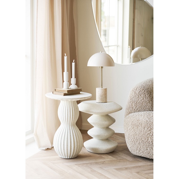 Stolik kawowy Newtown biały okrągły 40 cm nowoczesny do salonu ( Rozmiar: uniwersalny )