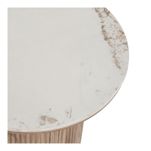 Stolik kawowy Athens okrągły biały z ceramicznym blatem 45 cm ( Rozmiar: uniwersalny )