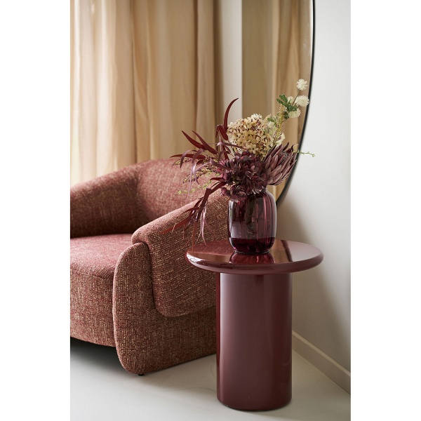 Otago stolik kawowy okrągły bordowy 45 cm nowoczesny do salonu ( Rozmiar: uniwersalny )