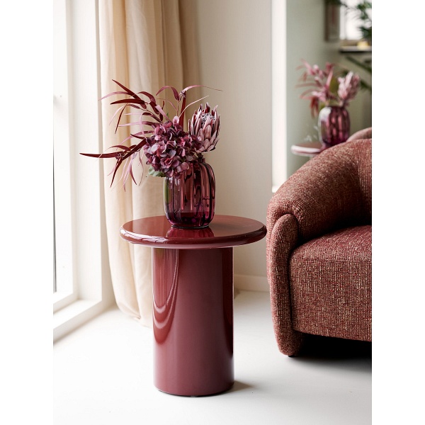 Otago stolik kawowy okrągły bordowy 45 cm nowoczesny do salonu ( Rozmiar: uniwersalny )