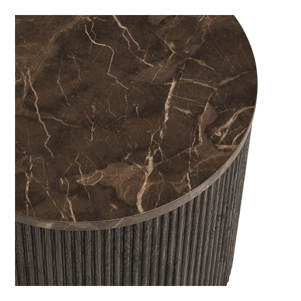 Rota stolik kawowy okrągły imitacja marmuru ciemnobrązowy 45 cm ( Rozmiar: uniwersalny )