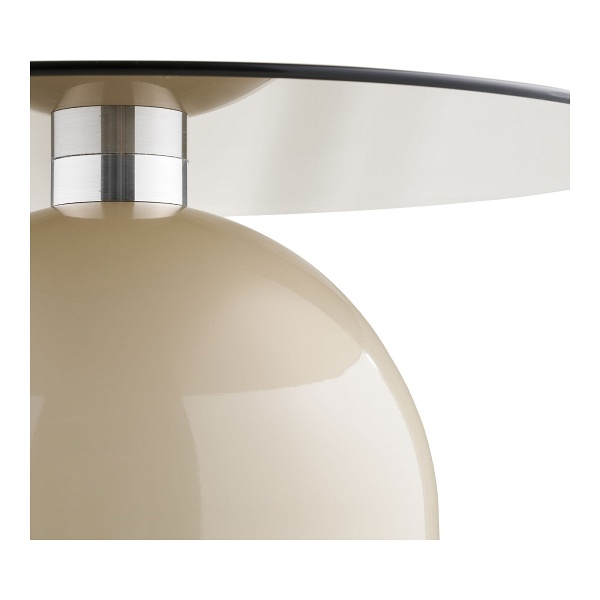 Stolik kawowy Ravello okrągły szklany nowoczesny szaro‑beżowy 70 cm ( Rozmiar: uniwersalny )