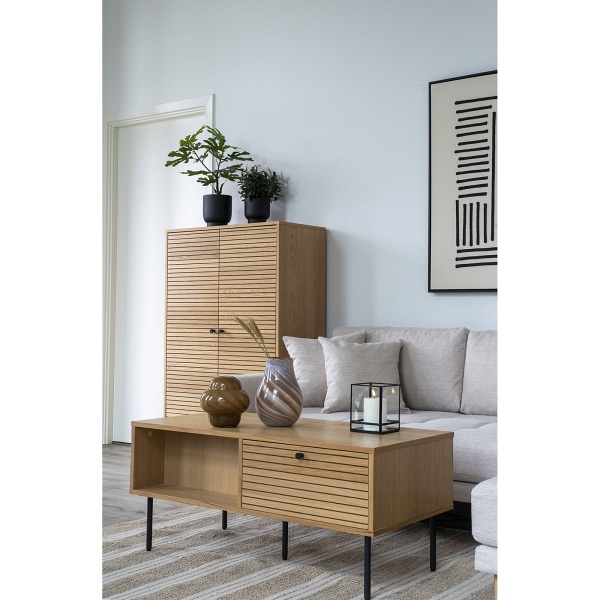 Stolik kawowy Kyoto prostokątny dębowy z 2 szufladami do salonu ( Rozmiar: uniwersalny )