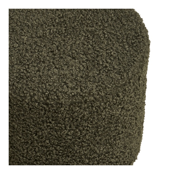 Pufa Ejby teddy zielona okrągła futrzana do salonu i sypialni ( Rozmiar: uniwersalny )