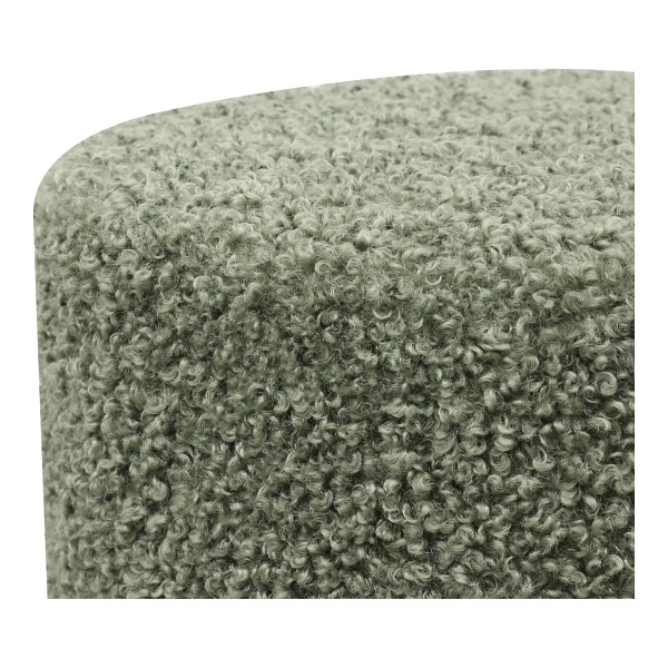 Pufa Ejby teddy zielona okrągła futrzana do salonu i sypialni ( Rozmiar: uniwersalny )