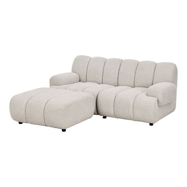 Sofa modułowa Taza 2,5‑osobowa z pufą piaskowa lewa do salonu ( Rozmiar: uniwersalny )