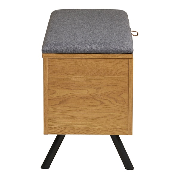 Ławka Barco tapicerowana ze schowkiem dąb szary do przedpokoju 92 cm ( Rozmiar: uniwersalny )