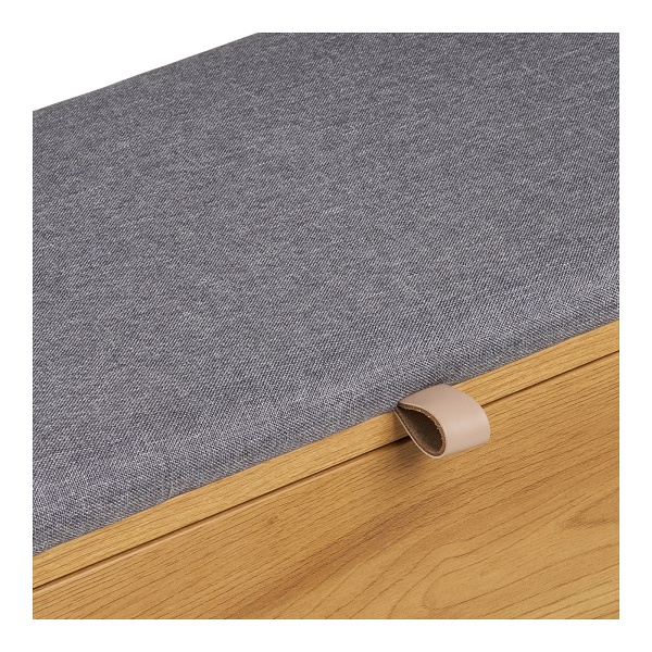 Ławka Barco tapicerowana ze schowkiem dąb szary do przedpokoju 92 cm ( Rozmiar: uniwersalny )