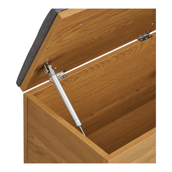 Ławka Barco tapicerowana ze schowkiem dąb szary do przedpokoju 92 cm ( Rozmiar: uniwersalny )