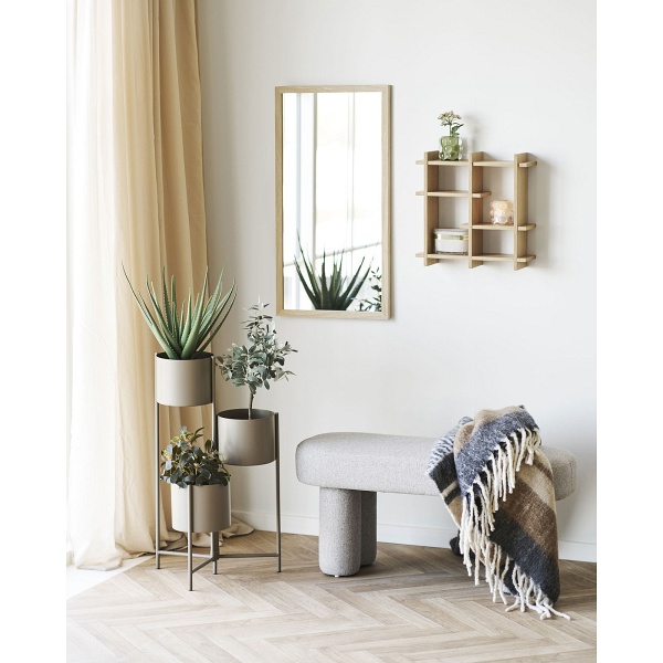 Ławka tapicerowana Weston piaskowa do przedpokoju i sypialni 95 cm ( Rozmiar: uniwersalny )