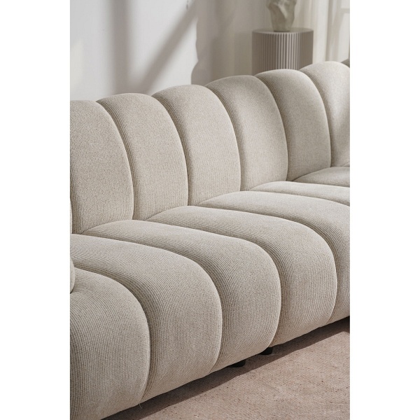 Sofa narożna modułowa Taza 3,5-osobowa piaskowa prawa do salonu ( Rozmiar: uniwersalny )