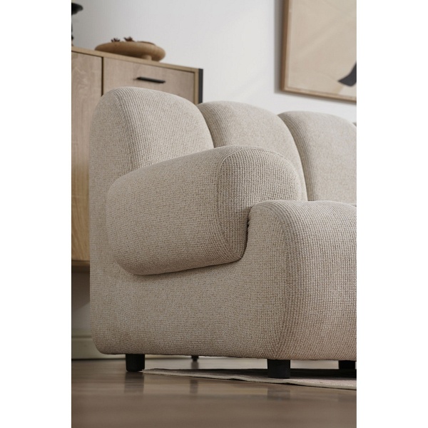Sofa narożna modułowa Taza 3,5-osobowa piaskowa prawa do salonu ( Rozmiar: uniwersalny )