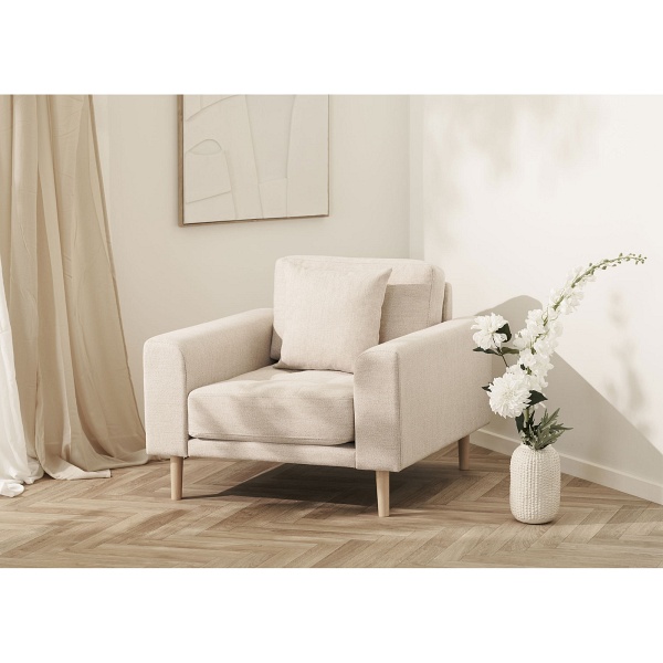 Fotel Lido skandynawski fotel do salonu piaskowy beżowy wypoczynkowy ( Rozmiar: uniwersalny )