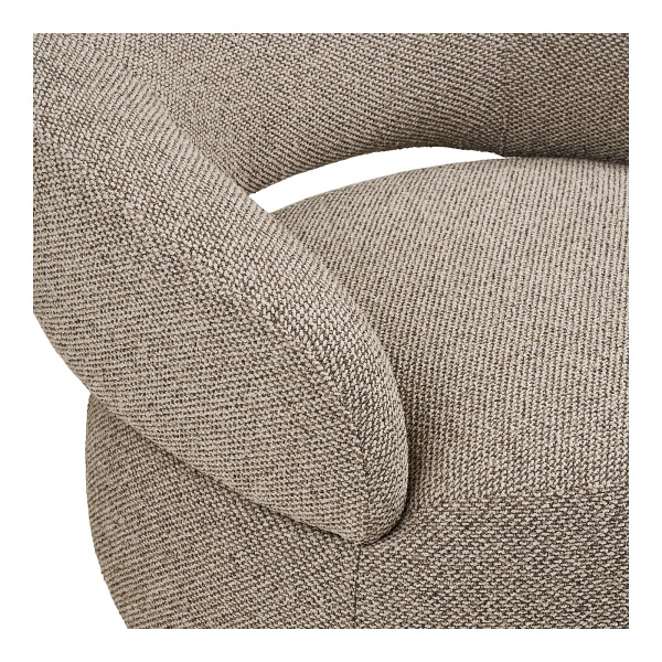 Fotel wypoczynkowy Sion piaskowy obrotowy do salonu futrzany skandynawski ( Rozmiar: uniwersalny )