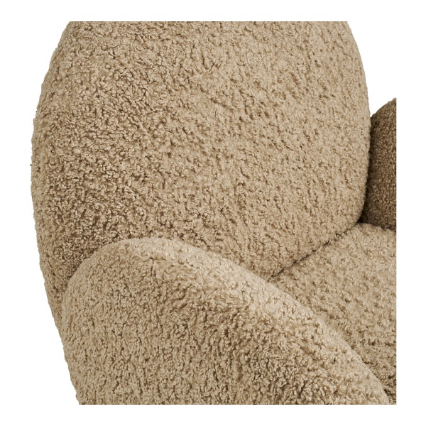 Fotel wypoczynkowy obrotowy Messina do salonu jasnobrązowy futrzany ( Rozmiar: uniwersalny )