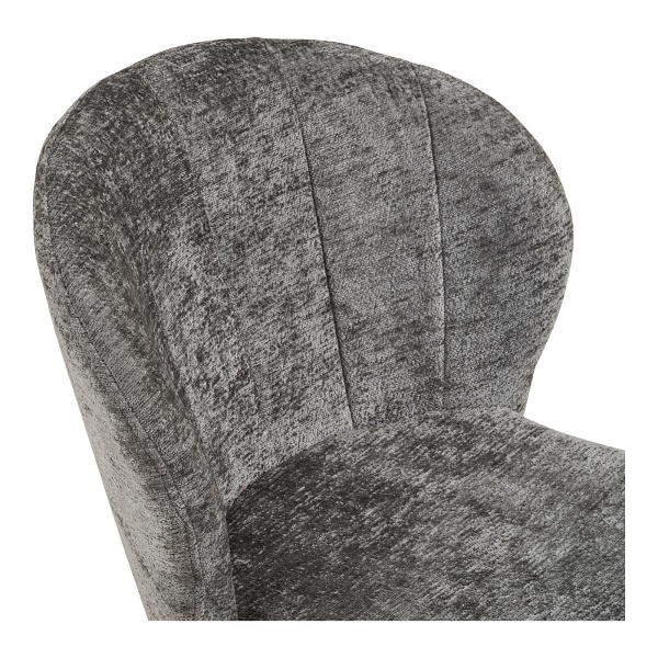 Krzesło Roanne szare tapicerowane do jadalni na czarnych nogach nowoczesne ( Rozmiar: uniwersalny )