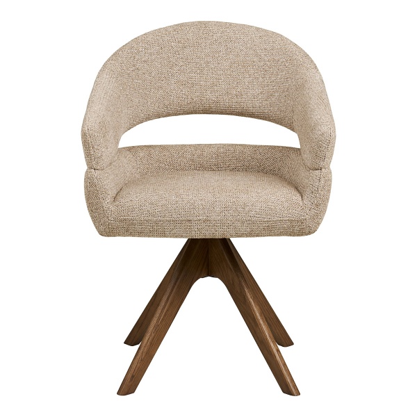 Krzesło Dover tapicerowane obrotowe do jadalni piaskowy melanż dąb ( Rozmiar: uniwersalny )