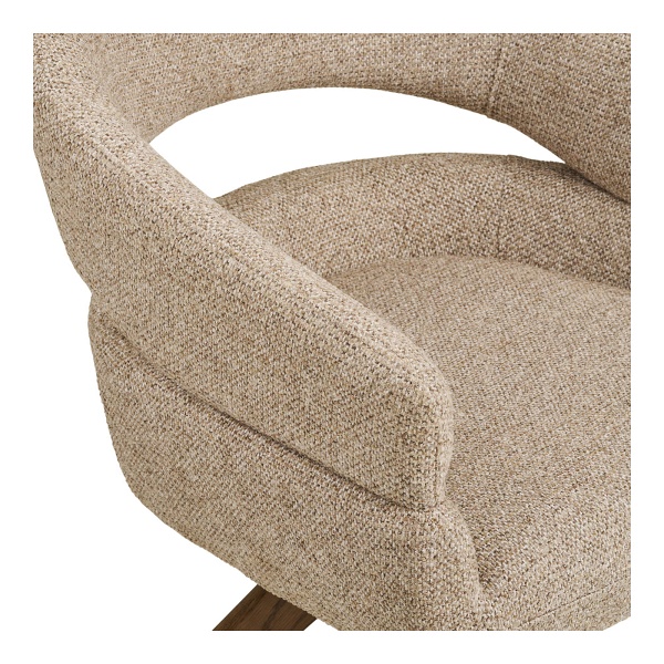 Krzesło Dover tapicerowane obrotowe do jadalni piaskowy melanż dąb ( Rozmiar: uniwersalny )