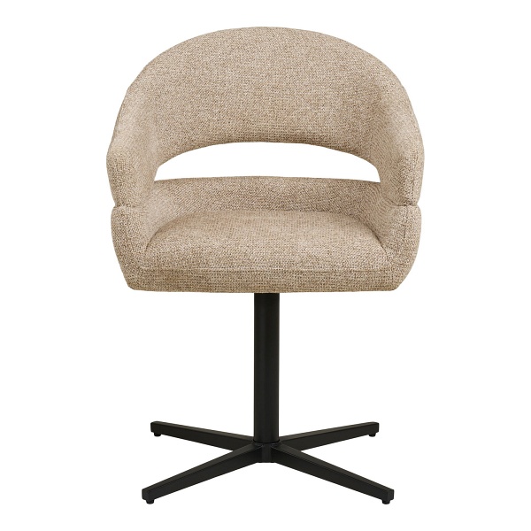 Krzesło Dover obrotowe tapicerowane do jadalni piaskowy melanż z podłokietnikami ( Rozmiar: uniwersalny )