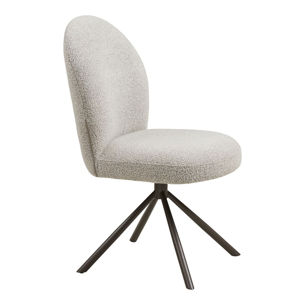 Krzesło Lana obrotowe bouclé piaskowe do jadalni i salonu nowoczesne ( Rozmiar: uniwersalny )