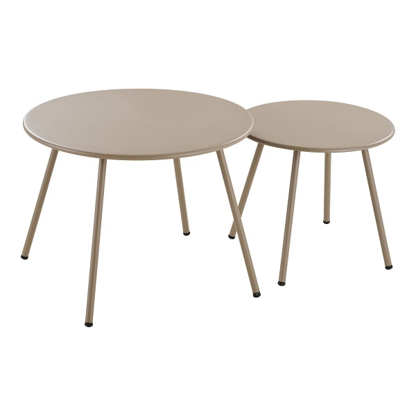 Nilo nowoczesny zestaw mebli ogrodowych stalowy piaskowy z poduszkami na taras ( Rozmiar: uniwersalny )